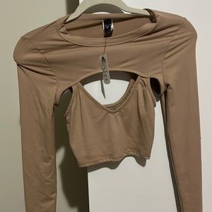 Mocha long sleeve with built in tank